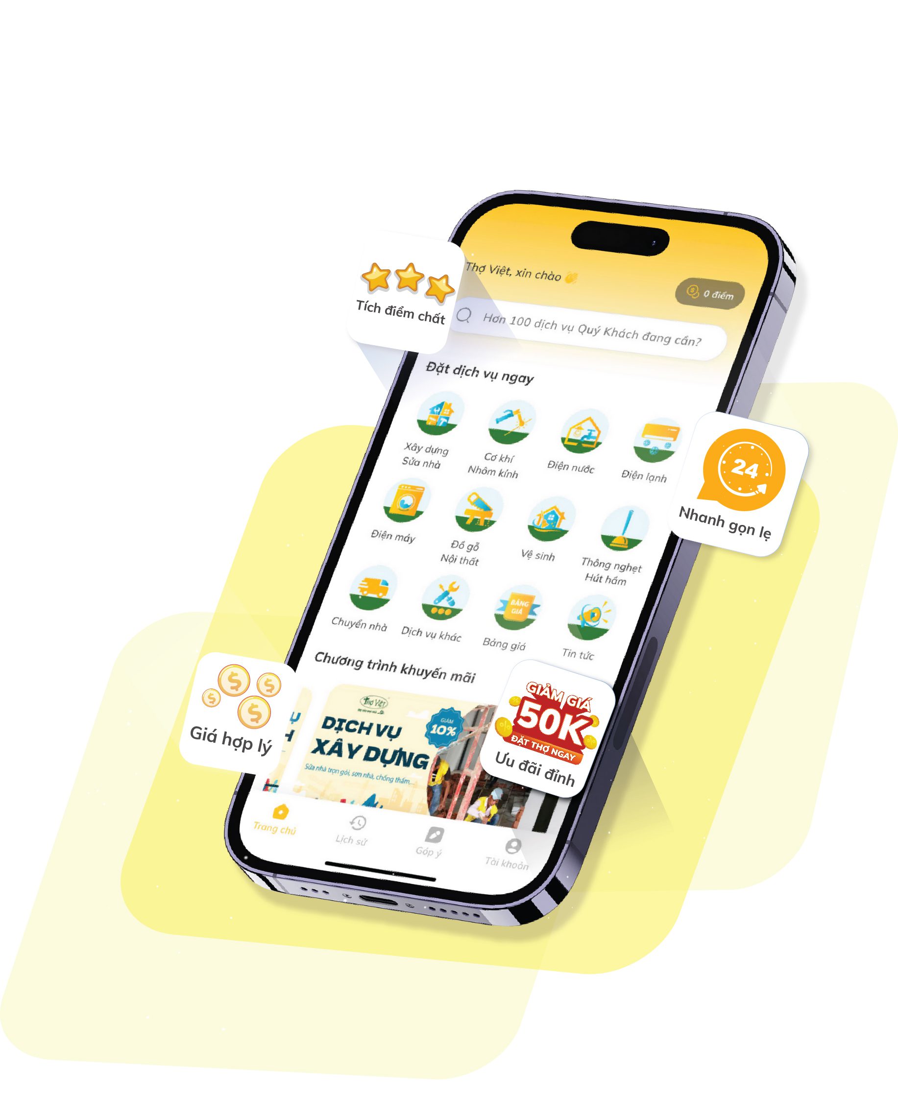 app thợ việt nhiều ưu điểm nổi bật