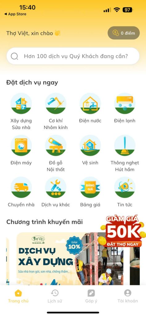 Buoc 1 Vao Trang Chu Tim Dich Vu Can Thiet